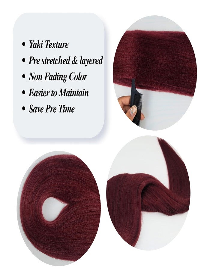 Leticia Burgundy Boho Braiding Hair Curly Braiding Hair for Boho Braids Pre stretched Knotless Hair for Bohemian Braids(30 inch, Packs of 5) - Image 4